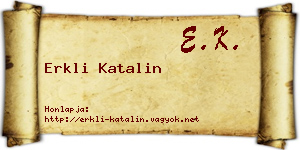 Erkli Katalin névjegykártya